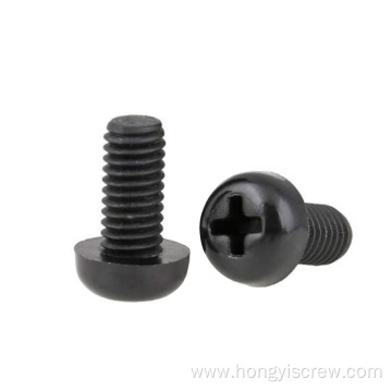 Cross Recessed Pan Head Black Machine Screw